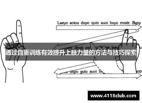通过自重训练有效提升上肢力量的方法与技巧探索